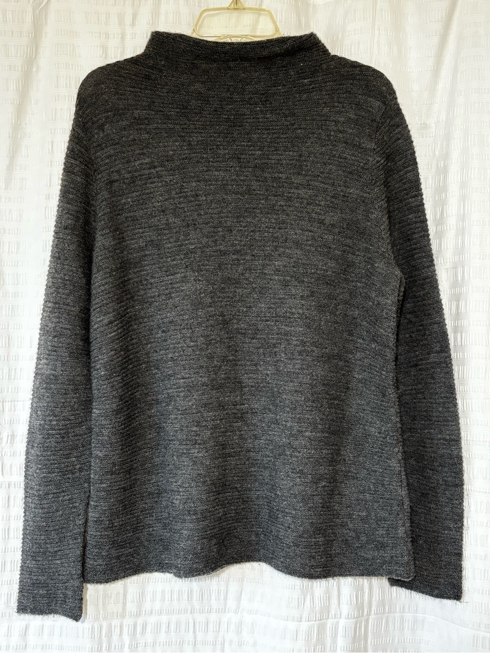 BEYOND THREADS Ribbed Cowlneck Pullover Sweater Gray Sz Large - Picture 9 of 9